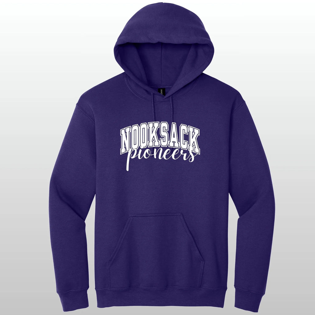 Nooksack Pioneers Cursive Hooded Sweatshirt