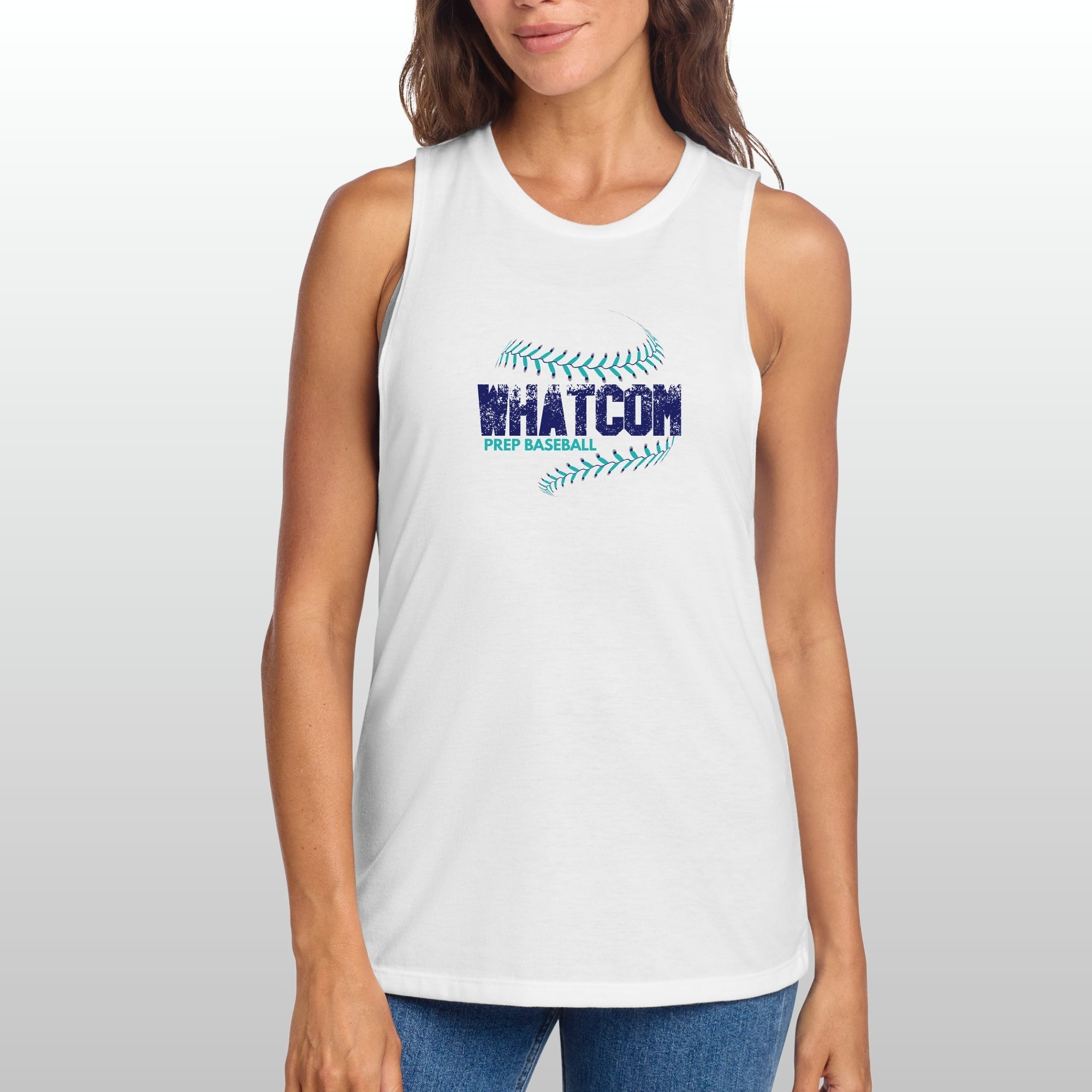 Whatcom Prep Women's Baseball Seam Muscle Tank