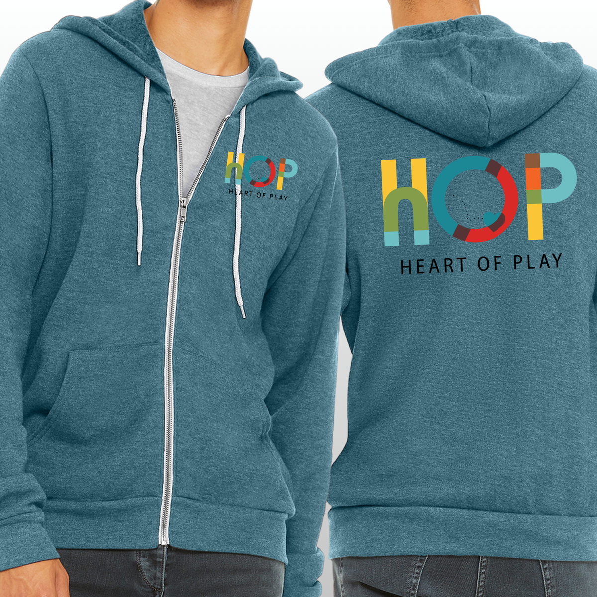 HOP Adult Zip Up With Front & Back Logo
