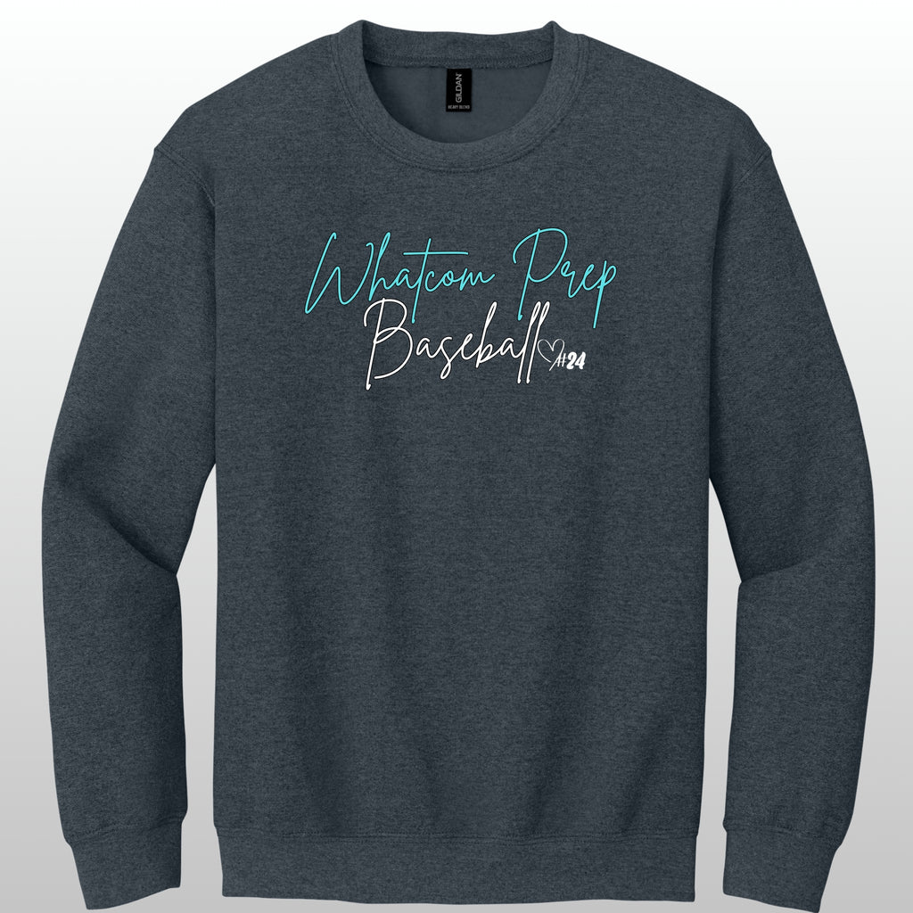 Whatcom Prep Glitter Baseball Crewneck