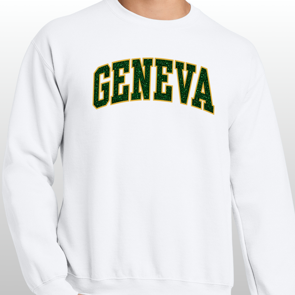 Geneva Glitter Embroidered Crewneck