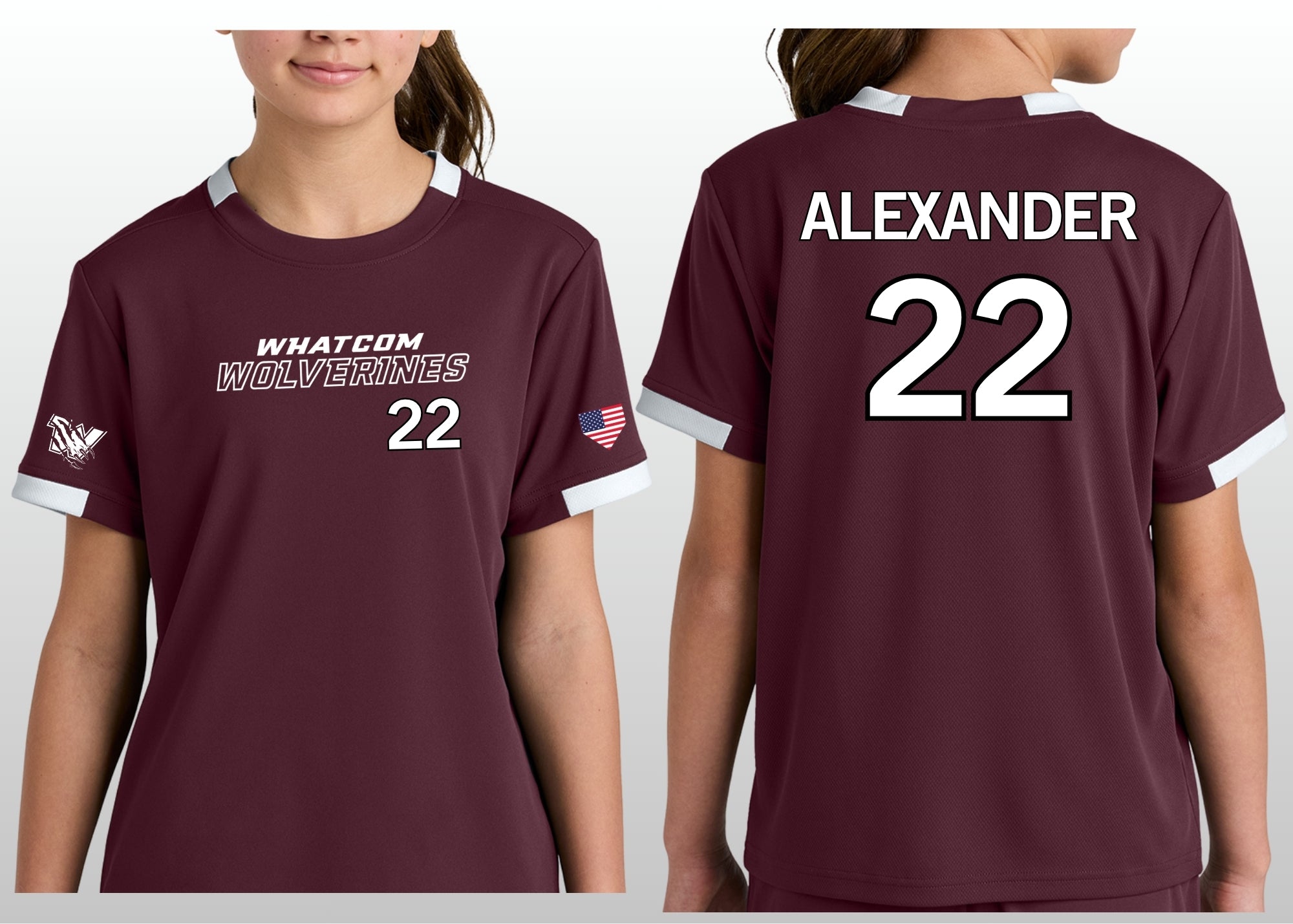 Whatcom Wolverines Sport Tek Club Short Sleeve Jersey