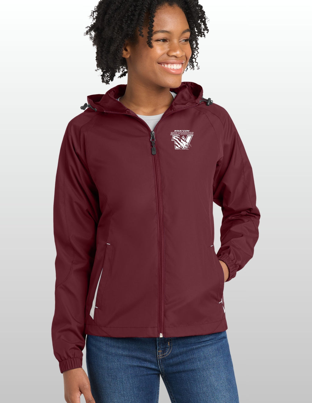 Wolverines Sport-Tek® Women's Color Block Hooded Raglan Jacket