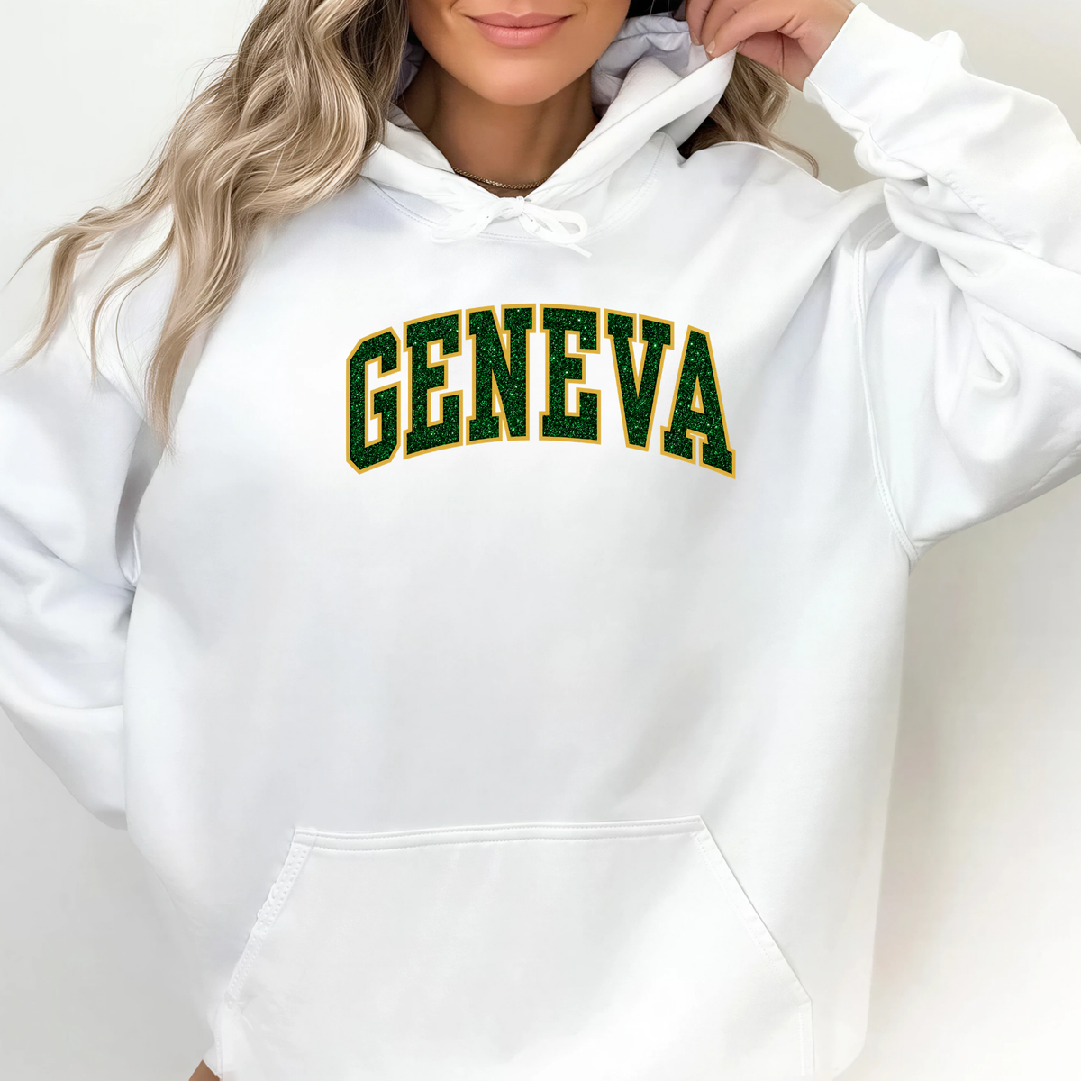 Geneva Glitter Embroidered Hoodie