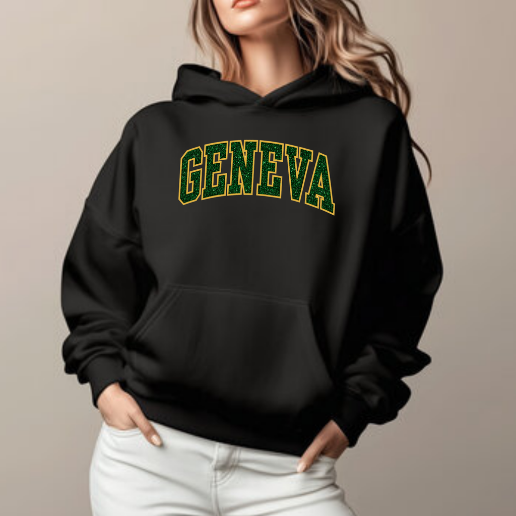Geneva Glitter Embroidered Hoodie
