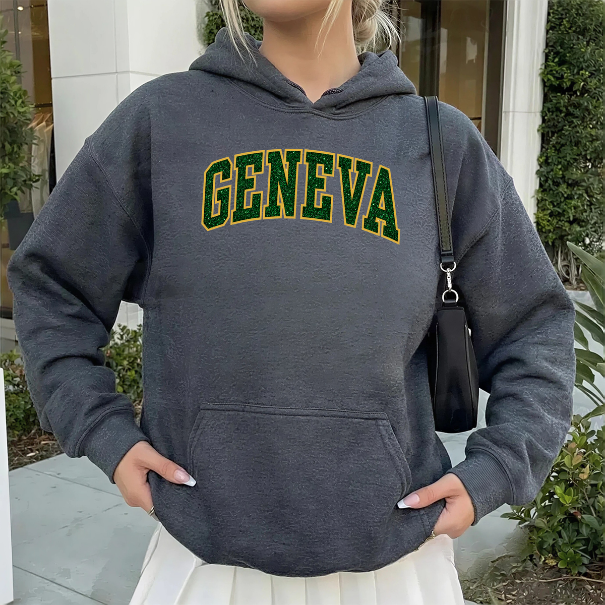 Geneva Glitter Embroidered Hoodie