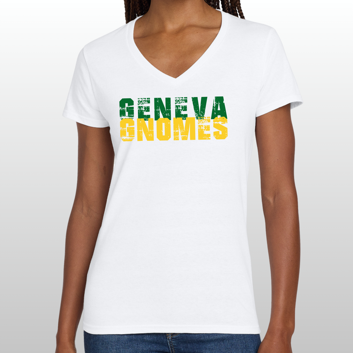 Geneva Grunge Women's V Neck T-Shirt