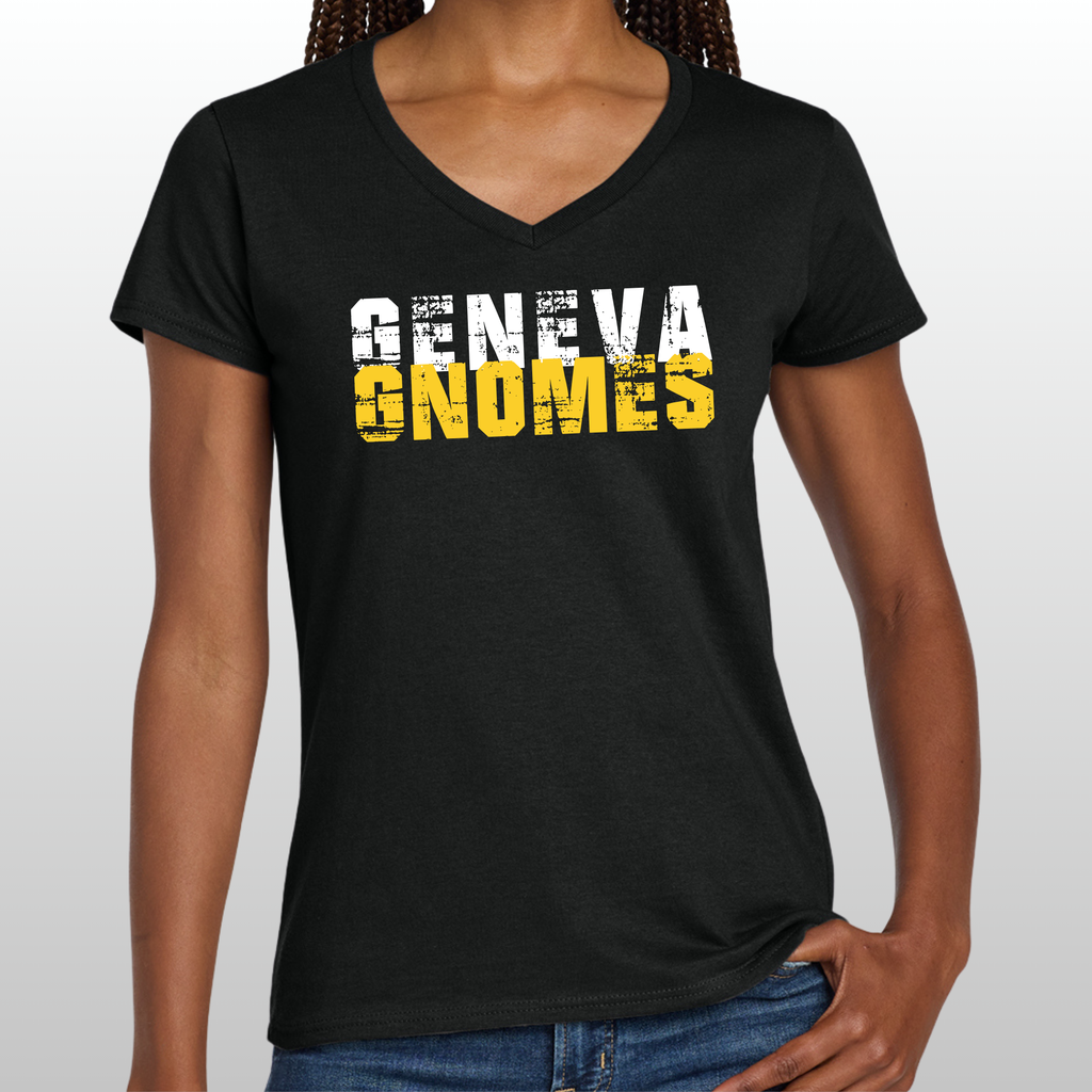 Geneva Grunge Women's V Neck T-Shirt