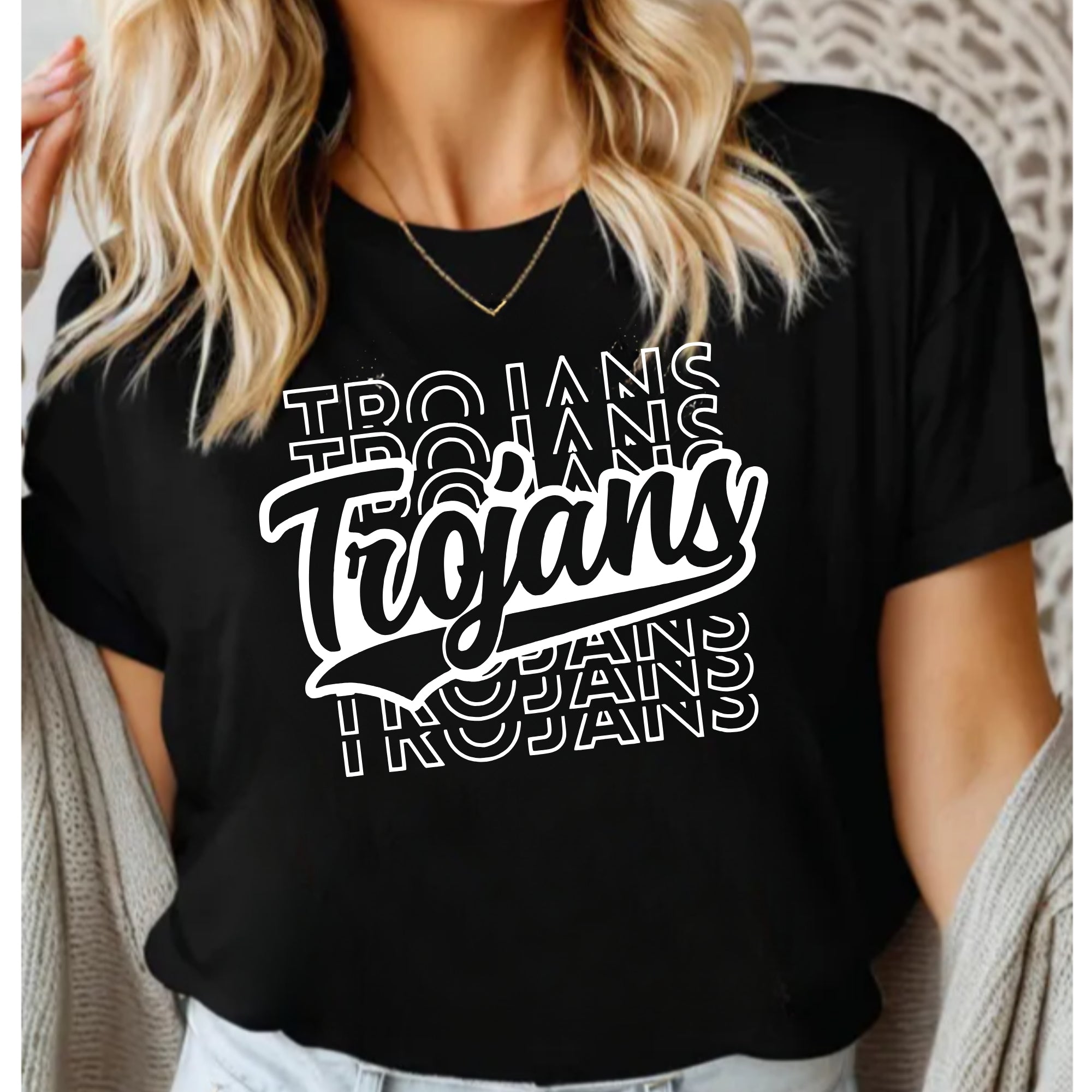 Trojans Stacked Shirt