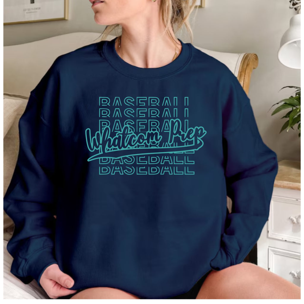 Whatcom Glitter Baseball Crewneck