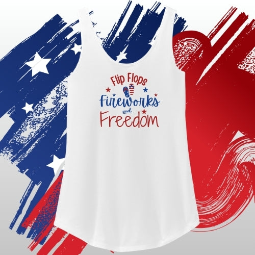 Flip Flops-Freedom-Fireworks (Women's Tank)
