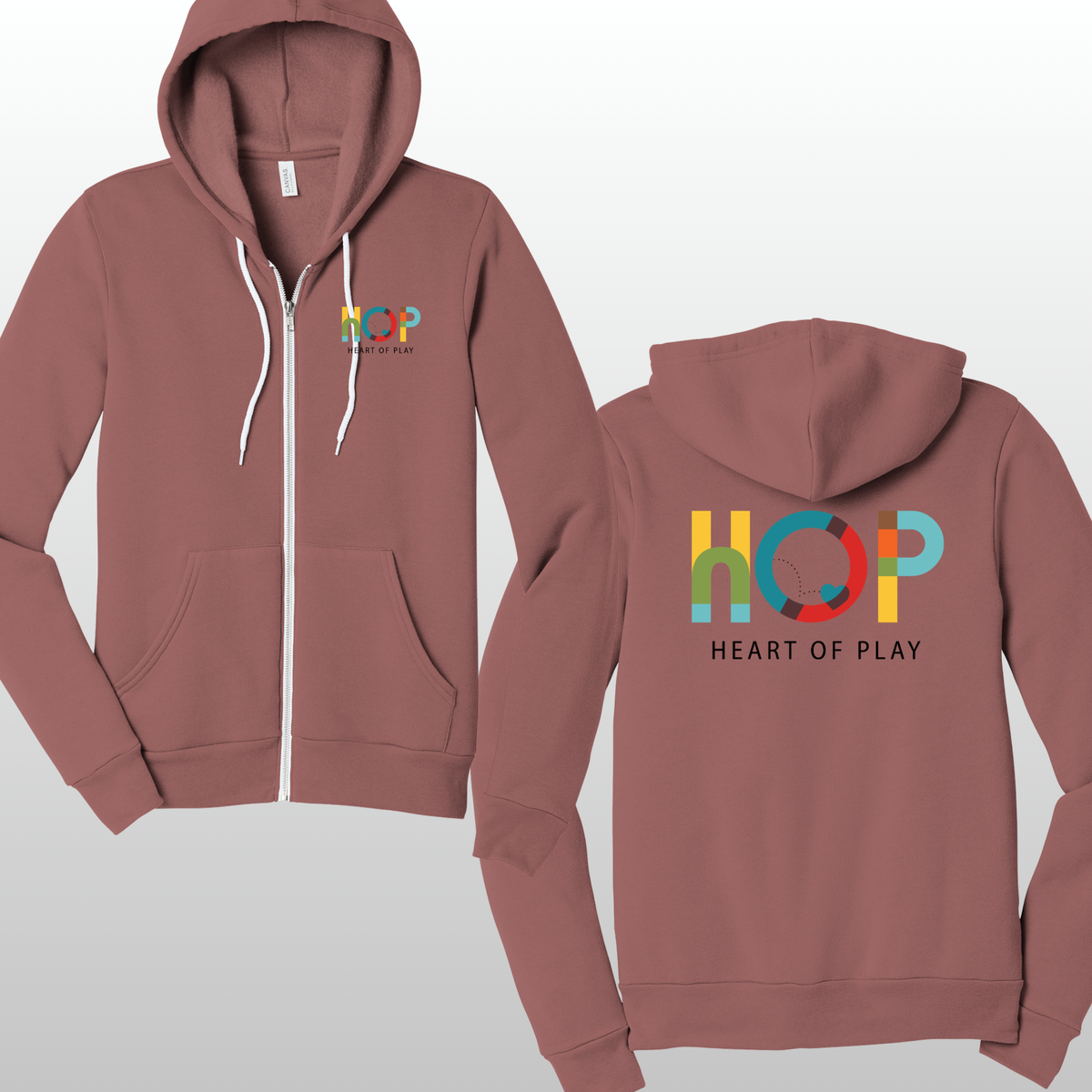 HOP Adult Zip Up With Front & Back Logo