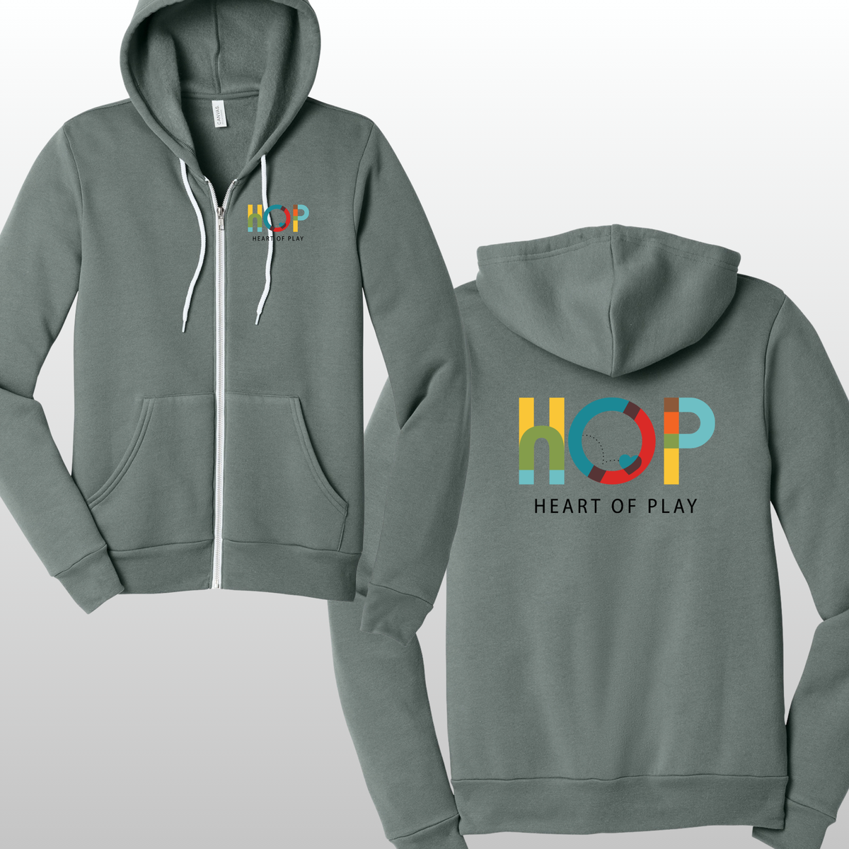 HOP Adult Zip Up With Front & Back Logo