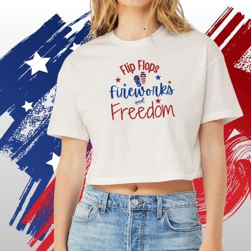 Flip Flops-Freedom-Fireworks (Crop Top)