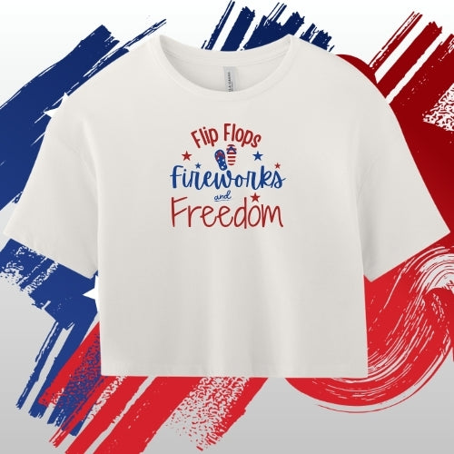 Flip Flops-Freedom-Fireworks (Crop Top)