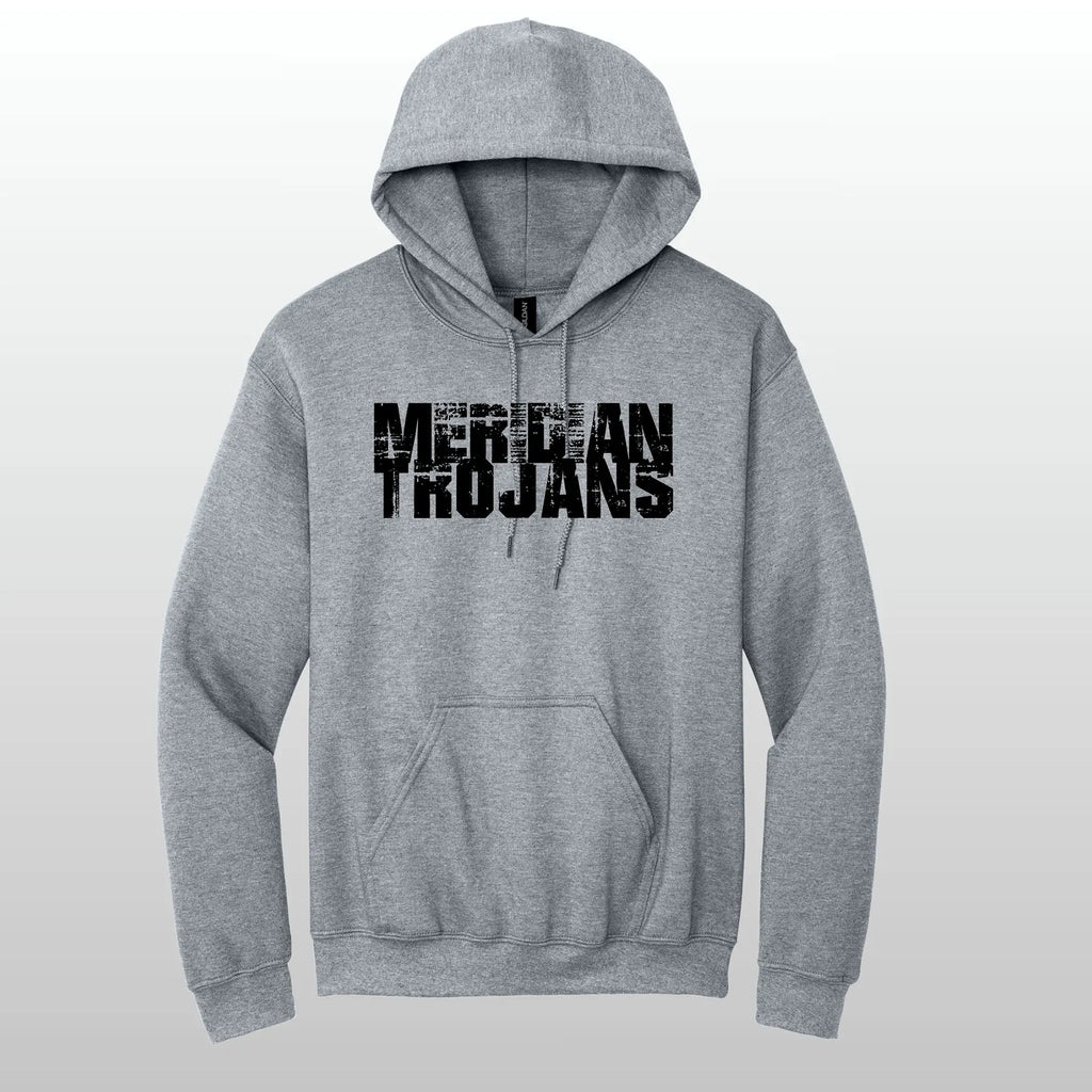 Meridian Trojans Grunge Hooded Sweatshirt