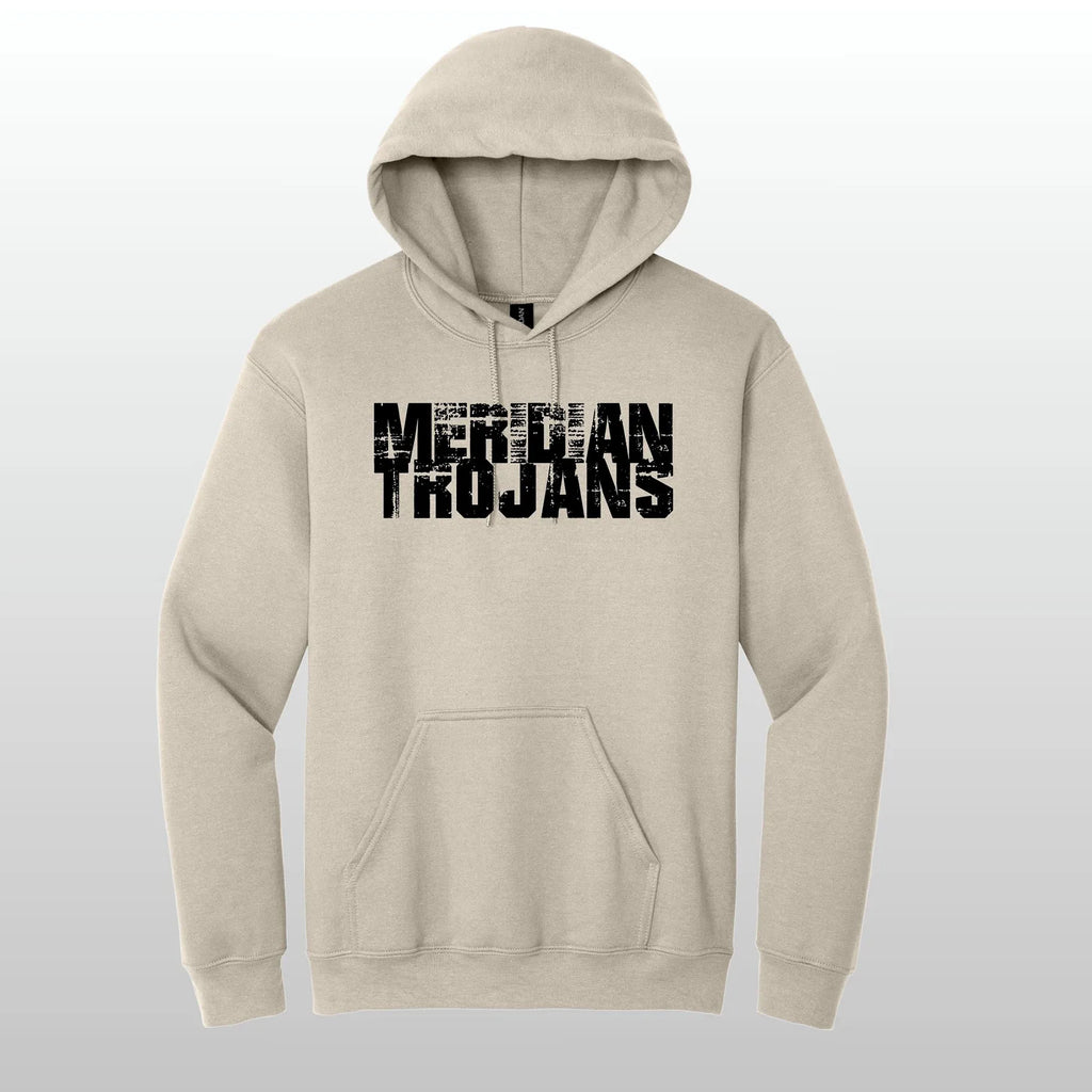 Meridian Trojans Grunge Hooded Sweatshirt