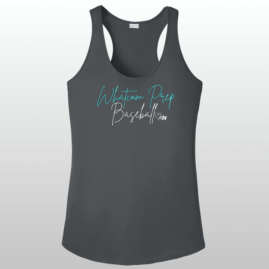 Whatcom Prep Women's Glitter Baseball Racerback Tank