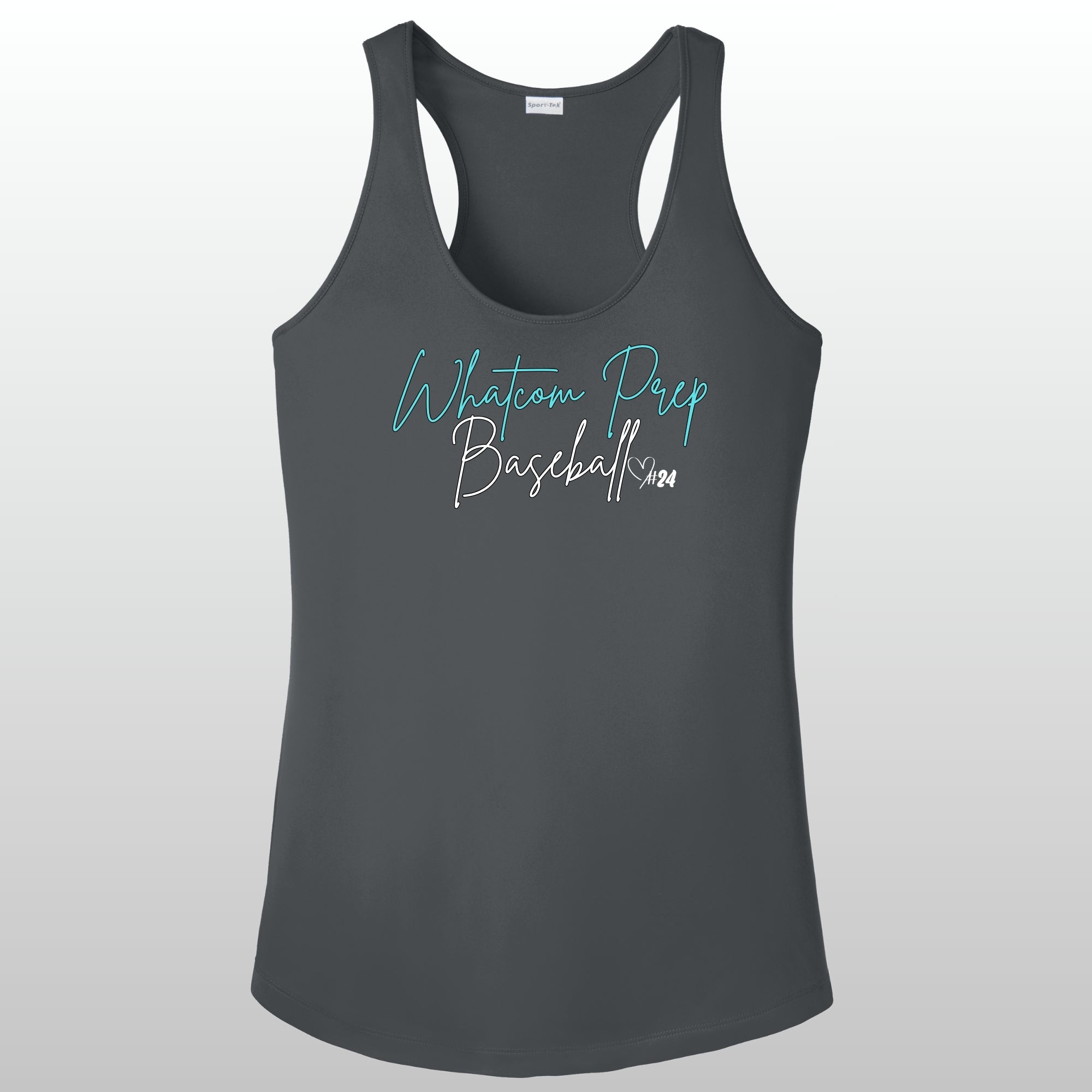 Whatcom Prep Women's Glitter Baseball Racerback Tank
