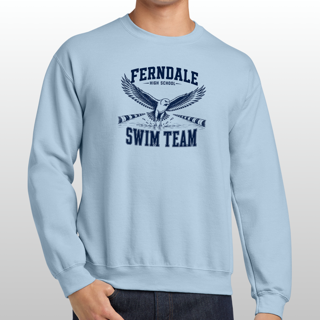 Ferndale-Meridian Swim crewneck with glitter names