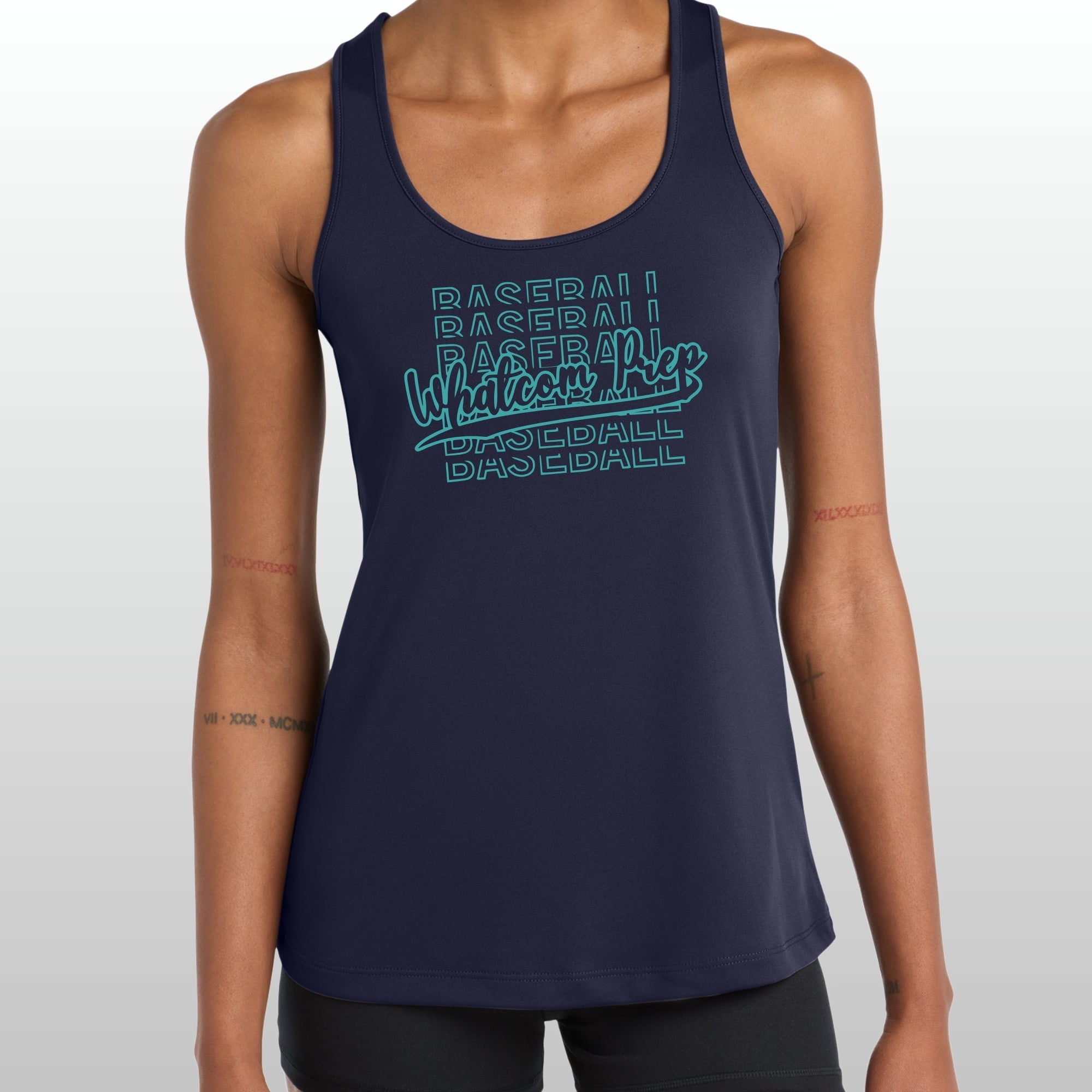 Whatcom Women's Glitter Baseball Racerback Tank
