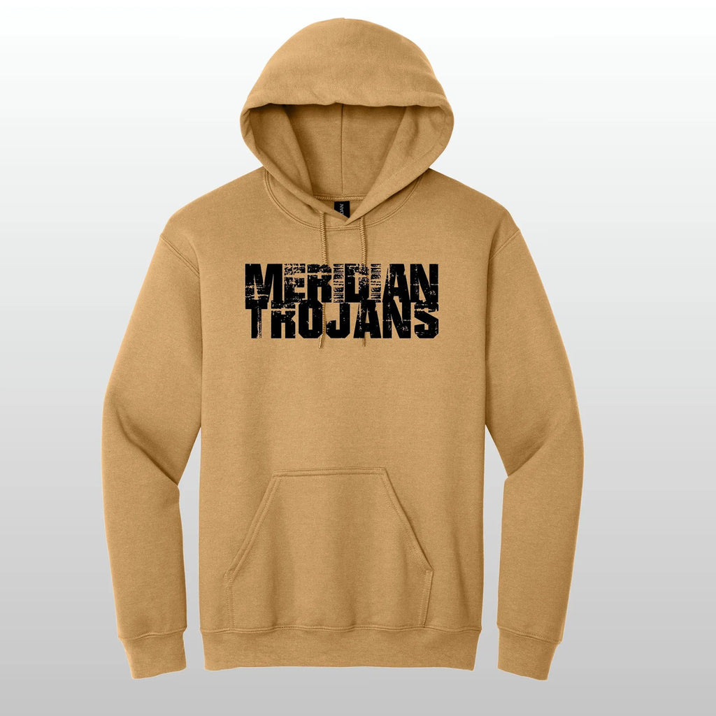 Meridian Trojans Grunge Hooded Sweatshirt