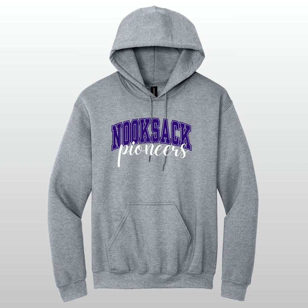 Nooksack Pioneers Cursive Hooded Sweatshirt