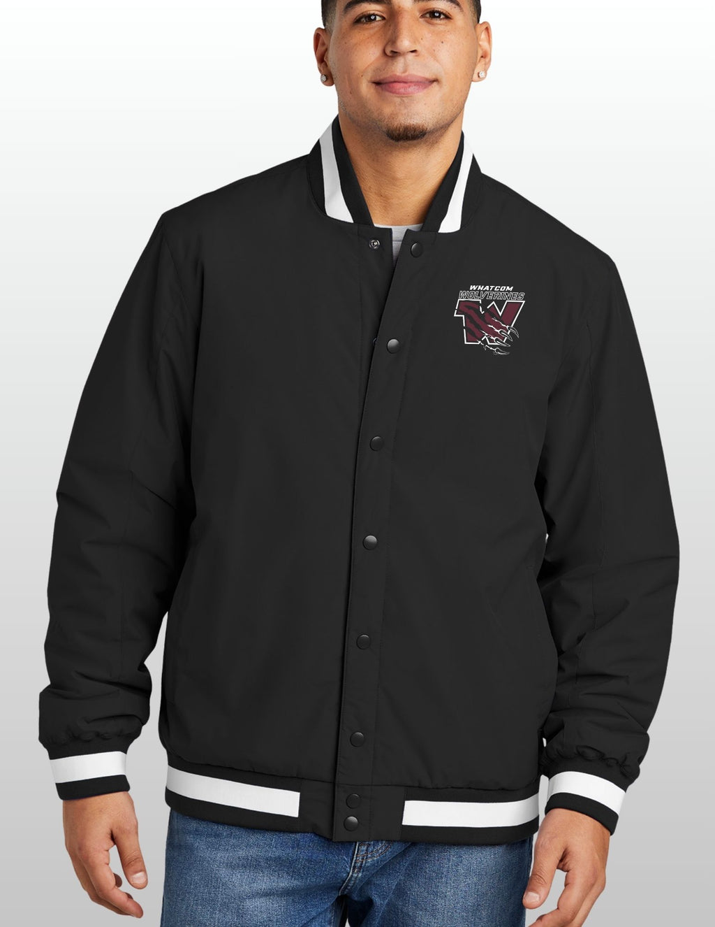Wolverines Sport-Tek Insulated Varsity Embroidered Jacket