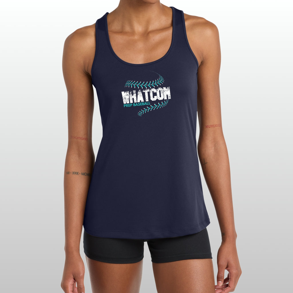 Whatcom Prep Women's Baseball Seams Racerback Tank
