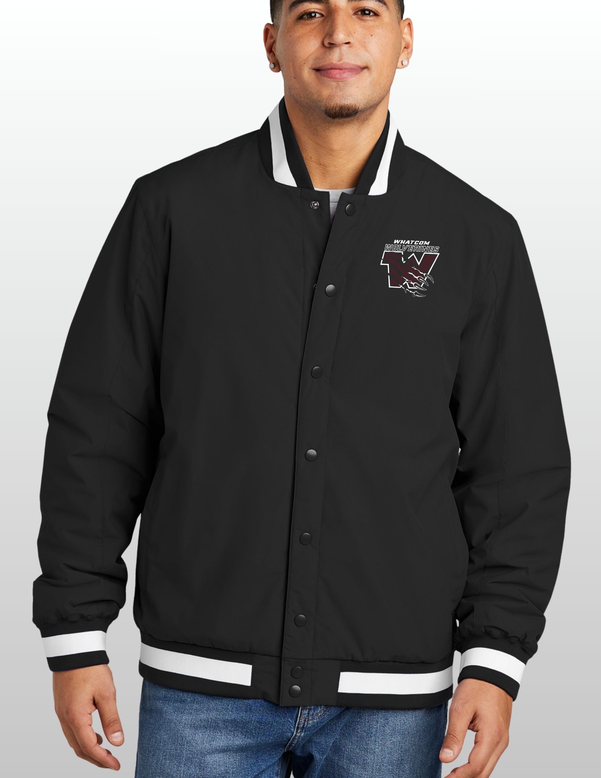 Wolverines Sport-Tek Insulated Varsity Embroidered Jacket