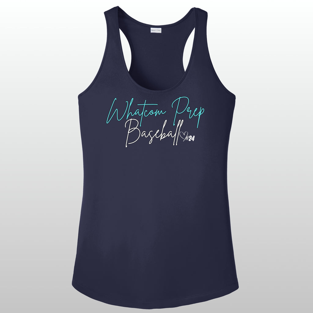 Whatcom Prep Women's Glitter Baseball Racerback Tank