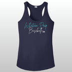 Whatcom Prep Women's Glitter Baseball Racerback Tank