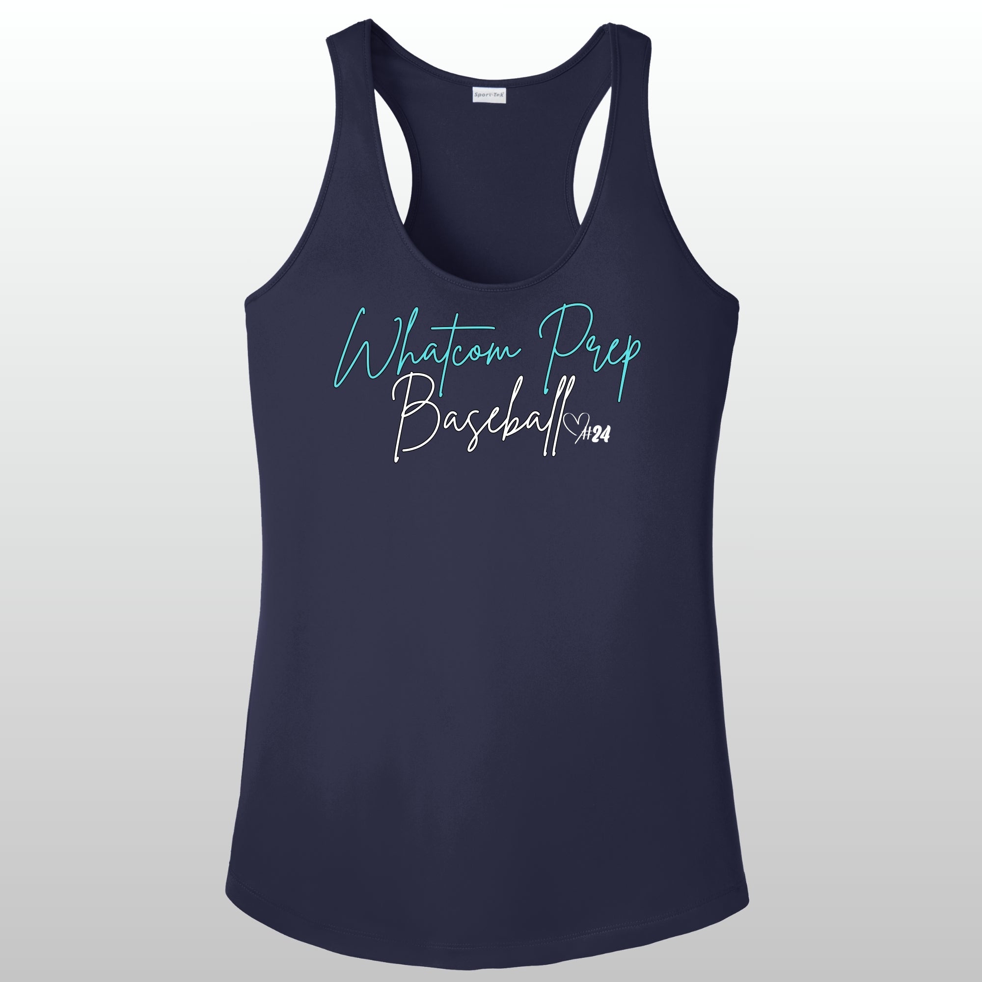 Whatcom Prep Women's Glitter Baseball Racerback Tank