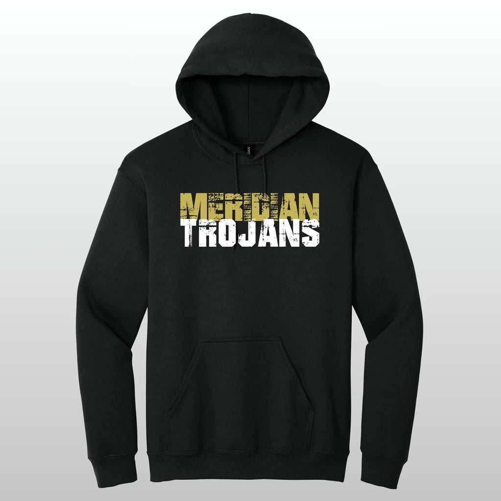 Meridian Trojans Grunge Hooded Sweatshirt