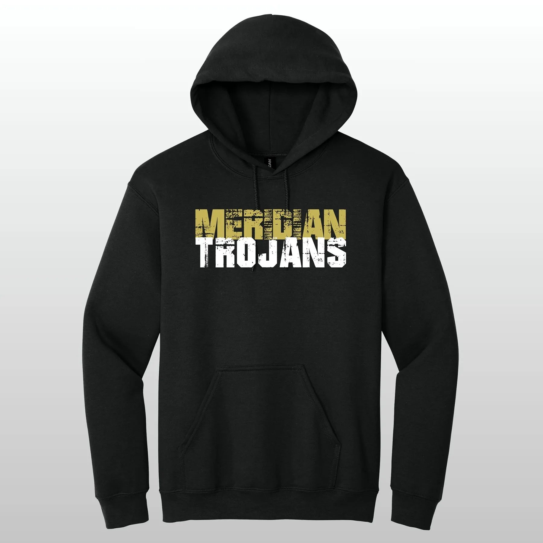 Meridian Trojans Grunge Hooded Sweatshirt