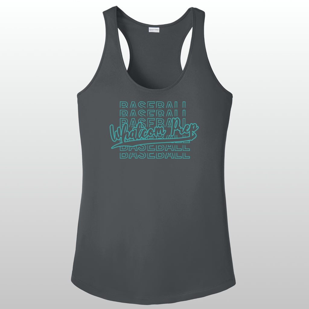 Whatcom Women's Glitter Baseball Racerback Tank