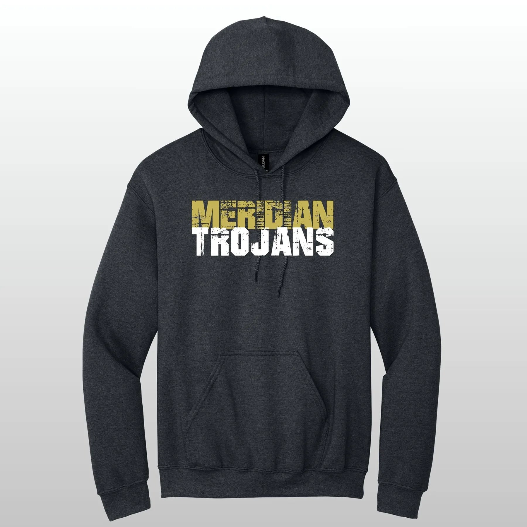 Meridian Trojans Grunge Hooded Sweatshirt