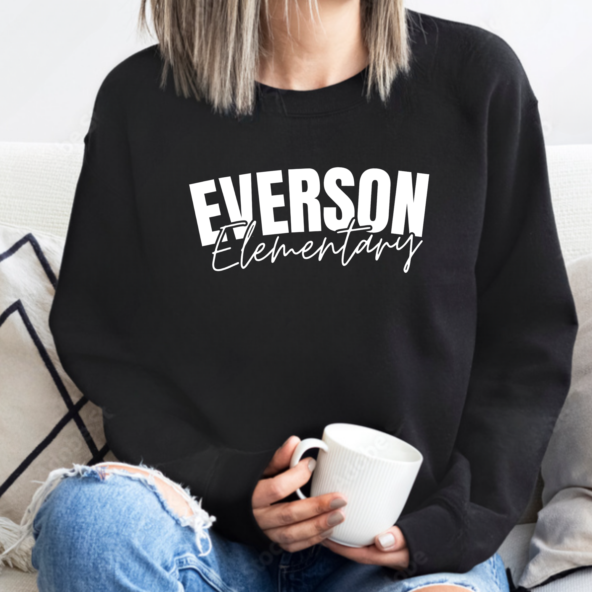 Everson Elementary Cursive Crewneck