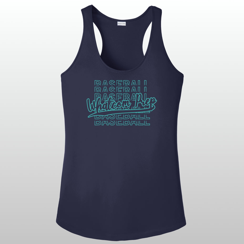 Whatcom Women's Glitter Baseball Racerback Tank