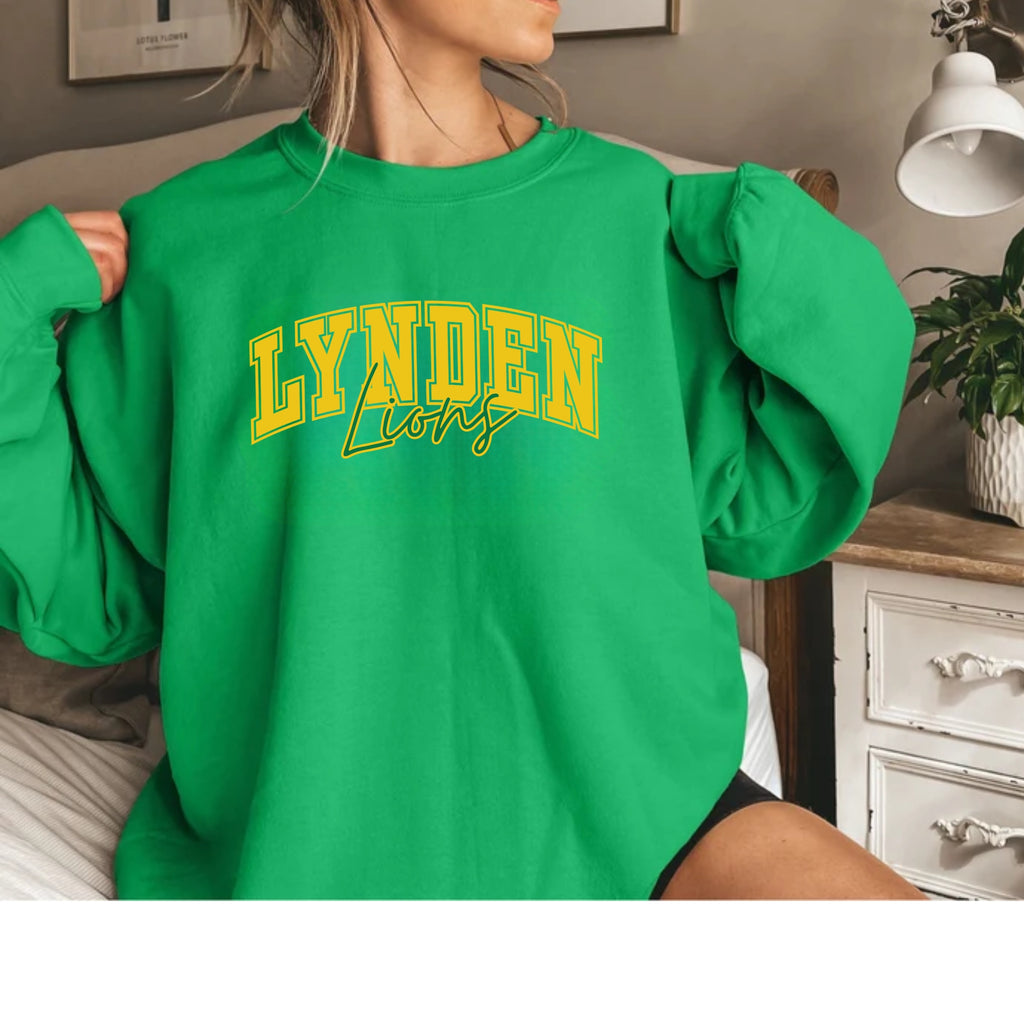 Lynden Lions Cursive Crewneck Sweatshirt