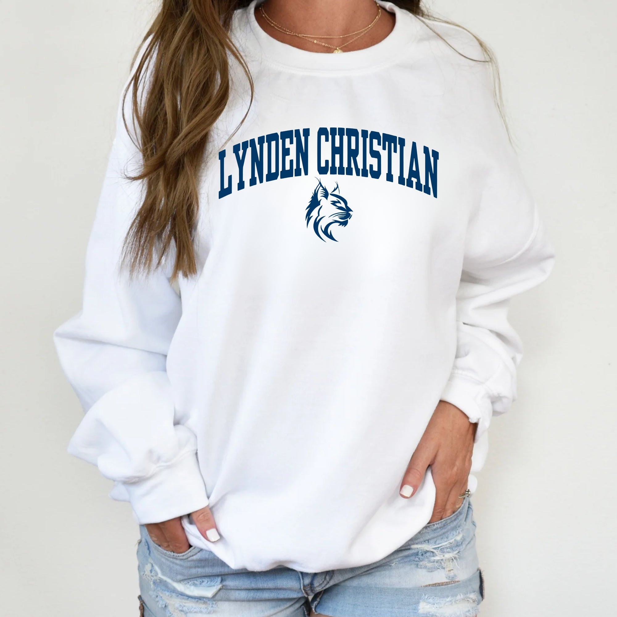 Lynden Christian Mascot Logo Crewneck Sweatshirt