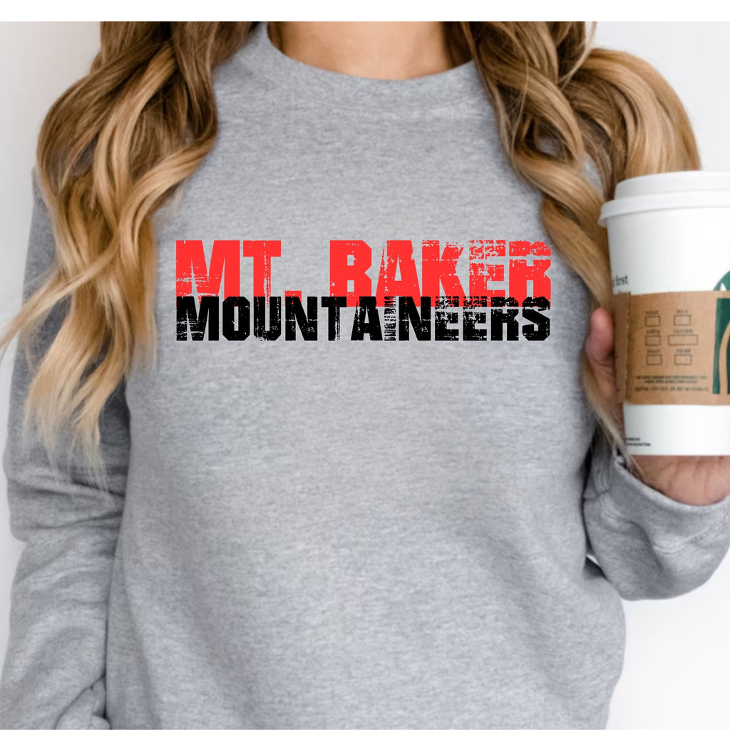 Mt. Baker Mountaineers Grunge Crewneck Sweatshirt