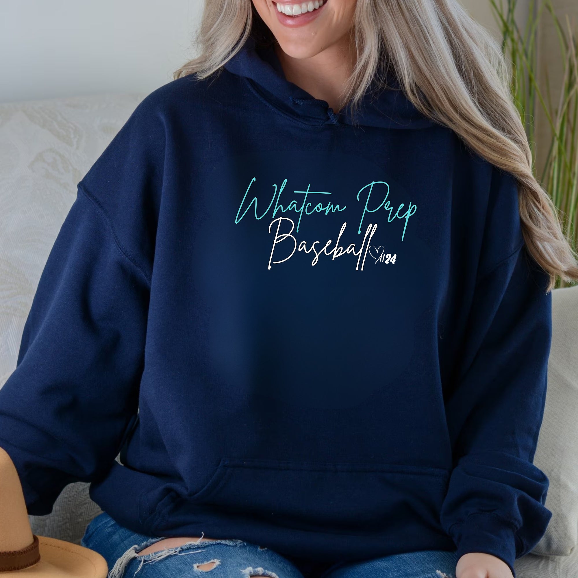 Whatcom Prep Glitter Baseball Hoodie